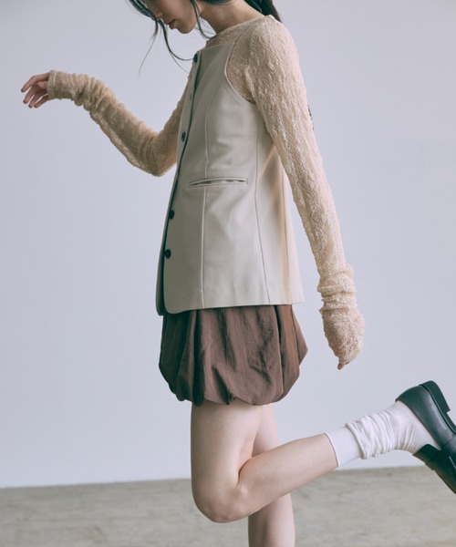 EN NEUME(エンノイム)の「Ballon Mini Skirt(スカート・レディース・ブラック/ブラウン/アイボリー・FREE)」の10枚目の写真