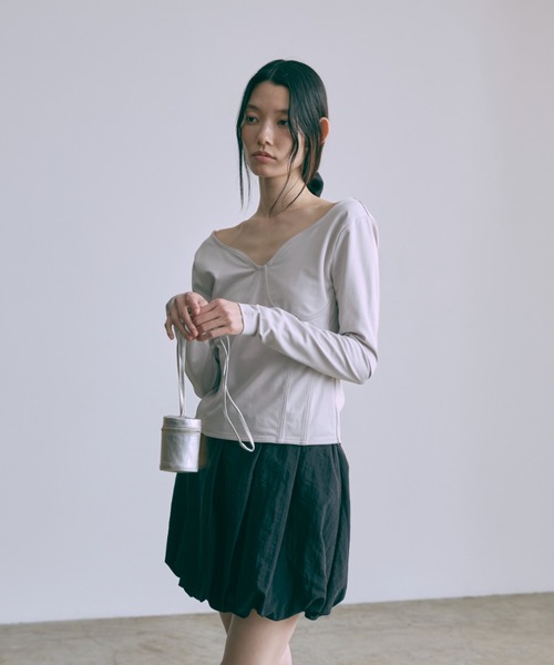 EN NEUME(エンノイム)の「Ballon Mini Skirt(スカート・レディース・ブラック/ブラウン/アイボリー・FREE)」の14枚目の写真
