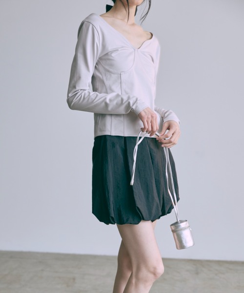 EN NEUME(エンノイム)の「Ballon Mini Skirt(スカート・レディース・ブラック/ブラウン/アイボリー・FREE)」の16枚目の写真