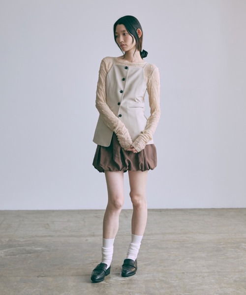 EN NEUME(エンノイム)の「Ballon Mini Skirt(スカート・レディース・ブラック/ブラウン/アイボリー・FREE)」の11枚目の写真