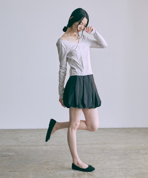 EN NEUME(エンノイム)の「Ballon Mini Skirt(スカート・レディース・ブラック/ブラウン/アイボリー・FREE)」の15枚目の写真