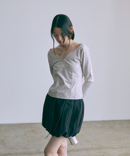 EN NEUME(エンノイム)の「Ballon Mini Skirt(スカート・レディース・ブラック/ブラウン/アイボリー・FREE)」の17枚目の写真