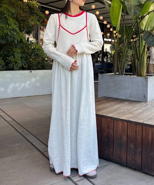 HELLO.SANFRANCISCO（ハローサンフランシスコ）の「【HELLO.SANFRANCISCO】(ロンTee付き)リンガーワンピース（ワンピース・レディース・アイボリー/ブルー/イエロー・ONE SIZE）」の2枚目の写真