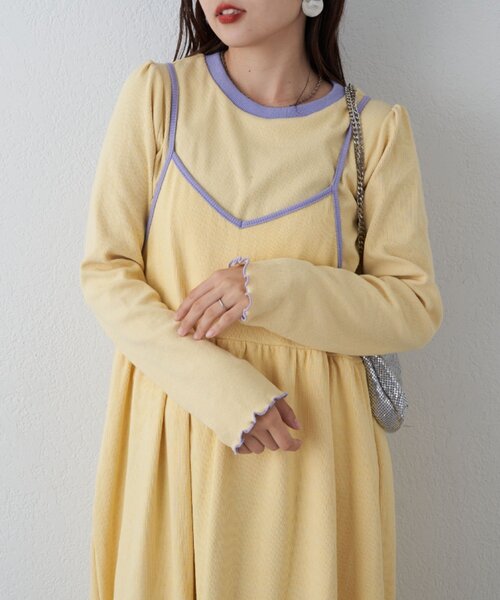 HELLO.SANFRANCISCO（ハローサンフランシスコ）の「【HELLO.SANFRANCISCO】(ロンTee付き)リンガーワンピース（ワンピース・レディース・アイボリー/ブルー/イエロー・ONE SIZE）」の8枚目の写真