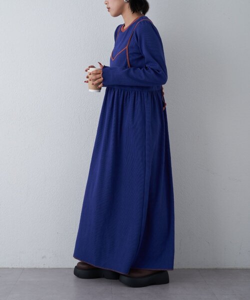 HELLO.SANFRANCISCO（ハローサンフランシスコ）の「【HELLO.SANFRANCISCO】(ロンTee付き)リンガーワンピース（ワンピース・レディース・アイボリー/ブルー/イエロー・ONE SIZE）」の18枚目の写真