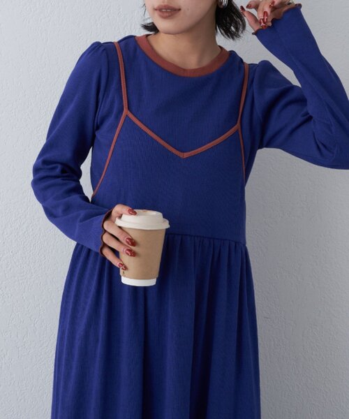 HELLO.SANFRANCISCO（ハローサンフランシスコ）の「【HELLO.SANFRANCISCO】(ロンTee付き)リンガーワンピース（ワンピース・レディース・アイボリー/ブルー/イエロー・ONE SIZE）」の21枚目の写真