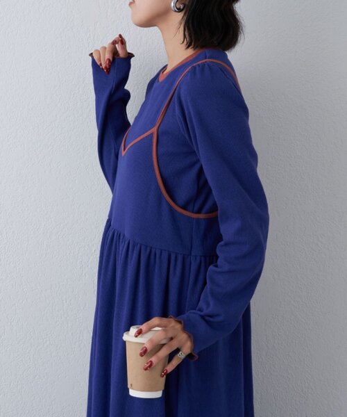 HELLO.SANFRANCISCO（ハローサンフランシスコ）の「【HELLO.SANFRANCISCO】(ロンTee付き)リンガーワンピース（ワンピース・レディース・アイボリー/ブルー/イエロー・ONE SIZE）」の22枚目の写真