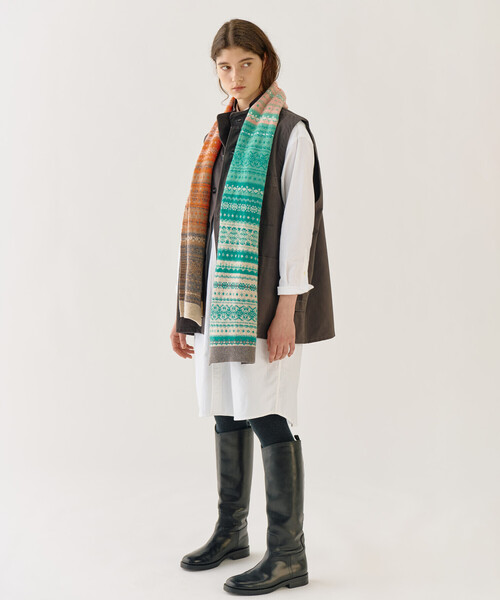 ERIBE(エリベ)の「ERIBE | ウールスカーフ(マフラー・レディース・オレンジ系その他/グレー系その他・F)」の8枚目の写真