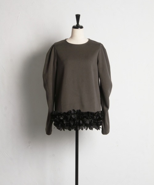 tocco closet（トッコ　クローゼット）の「【ZOZO限定】バラチュール起毛カットプルオーバー（Tシャツ/カットソー・レディース・ブラック/チャコールグレー・M）」の4枚目の写真