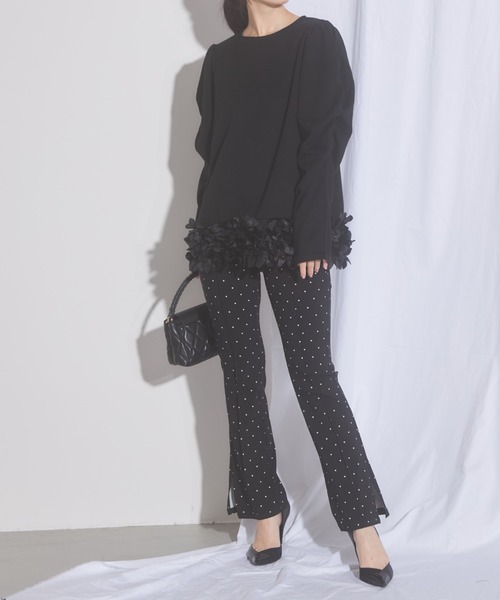 tocco closet（トッコ　クローゼット）の「【ZOZO限定】バラチュール起毛カットプルオーバー（Tシャツ/カットソー・レディース・ブラック/チャコールグレー・M）」の12枚目の写真