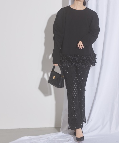 tocco closet（トッコ　クローゼット）の「【ZOZO限定】バラチュール起毛カットプルオーバー（Tシャツ/カットソー・レディース・ブラック/チャコールグレー・M）」の13枚目の写真