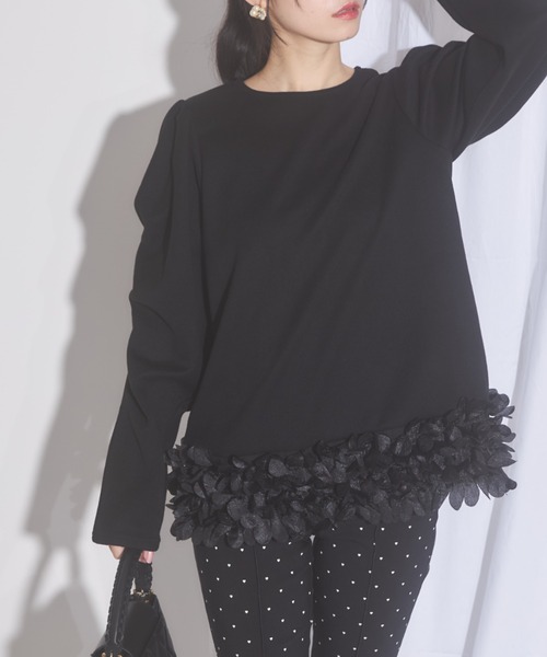 tocco closet（トッコ　クローゼット）の「【ZOZO限定】バラチュール起毛カットプルオーバー（Tシャツ/カットソー・レディース・ブラック/チャコールグレー・M）」の14枚目の写真