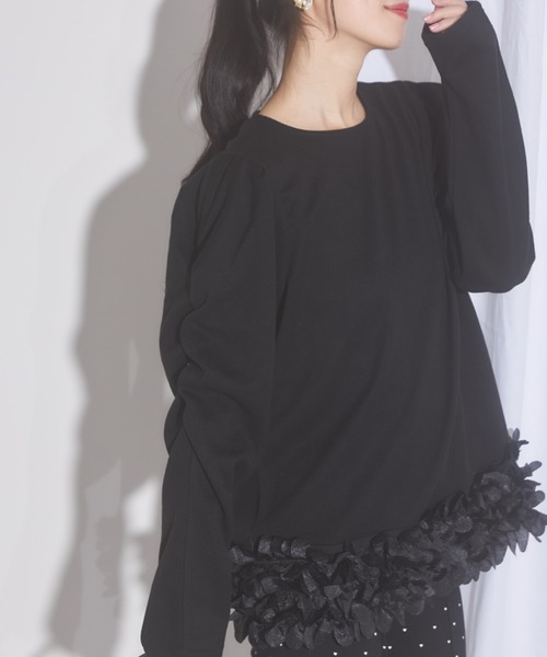 tocco closet（トッコ　クローゼット）の「【ZOZO限定】バラチュール起毛カットプルオーバー（Tシャツ/カットソー・レディース・ブラック/チャコールグレー・M）」の15枚目の写真