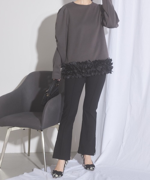 tocco closet（トッコ　クローゼット）の「【ZOZO限定】バラチュール起毛カットプルオーバー（Tシャツ/カットソー・レディース・ブラック/チャコールグレー・M）」の18枚目の写真