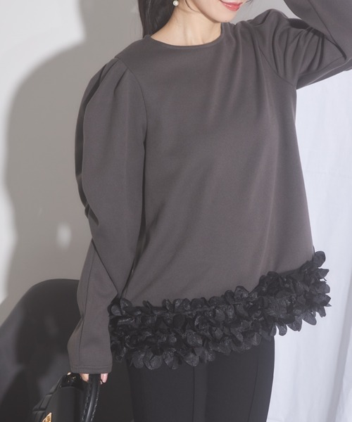 tocco closet（トッコ　クローゼット）の「【ZOZO限定】バラチュール起毛カットプルオーバー（Tシャツ/カットソー・レディース・ブラック/チャコールグレー・M）」の19枚目の写真