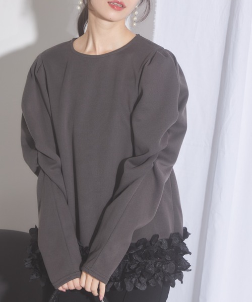 tocco closet（トッコ　クローゼット）の「【ZOZO限定】バラチュール起毛カットプルオーバー（Tシャツ/カットソー・レディース・ブラック/チャコールグレー・M）」の20枚目の写真