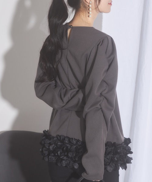 tocco closet（トッコ　クローゼット）の「【ZOZO限定】バラチュール起毛カットプルオーバー（Tシャツ/カットソー・レディース・ブラック/チャコールグレー・M）」の21枚目の写真