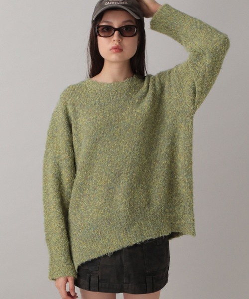 FOREVER 21（フォーエバー トゥエンティーワン）の「【2024FW】ブークレフードセットニット（ニット/セーター・レディース・グレー/ナチュラル/グリーン・FREE）」の7枚目の写真