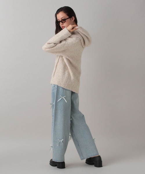 FOREVER 21（フォーエバー トゥエンティーワン）の「【2024FW】ブークレフードセットニット（ニット/セーター・レディース・グレー/ナチュラル/グリーン・FREE）」の13枚目の写真