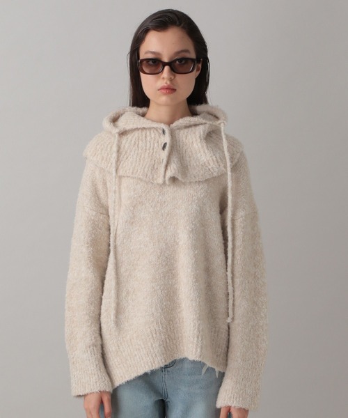 FOREVER 21（フォーエバー トゥエンティーワン）の「【2024FW】ブークレフードセットニット（ニット/セーター・レディース・グレー/ナチュラル/グリーン・FREE）」の18枚目の写真