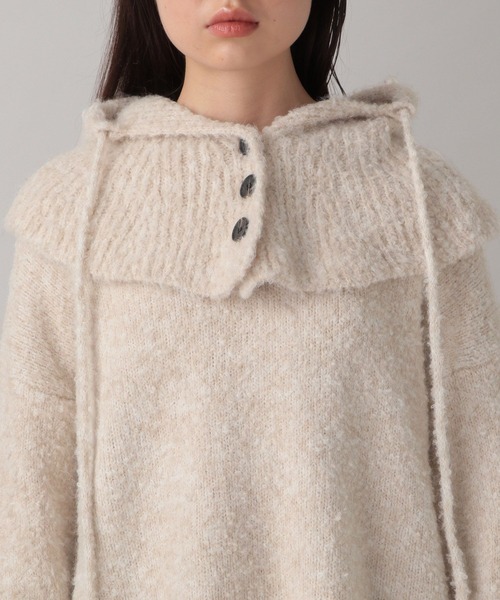 FOREVER 21（フォーエバー トゥエンティーワン）の「【2024FW】ブークレフードセットニット（ニット/セーター・レディース・グレー/ナチュラル/グリーン・FREE）」の22枚目の写真