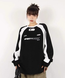 WESTSEA | ラグラン切替 ユニフォーム風 長袖カットソー ブロークコア(Tシャツ/カットソー)