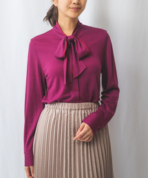 NARACAMICIE | 【NARACAMICIE】ウールジャージボウタイ長袖カットソー(Tシャツ/カットソー)