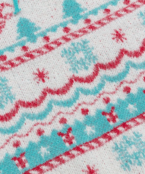 HOOK(フック)の「HOOK -select- 編み上げポロ襟クリスマスニット (AW)(ニット/セーター・メンズ・レッド/ホワイト・M/L/XL)」の12枚目の写真