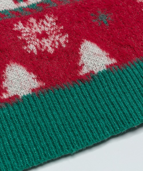 HOOK(フック)の「HOOK -select- 編み上げポロ襟クリスマスニット (AW)(ニット/セーター・メンズ・レッド/ホワイト・M/L/XL)」の13枚目の写真
