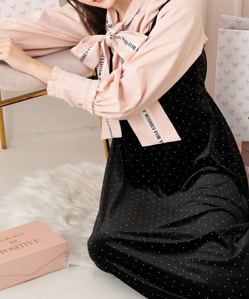 セール】【7周年限定アイテム】ロゴリボンボウタイブラウス【ZOZOTOWN