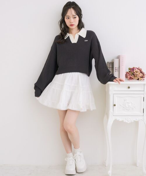 ems excite(エムズエキサイト)の「スキッパールーズNTPO(ニット/セーター・レディース・グリーン/チャコールグレー/ブラック系その他3・FREE)」の5枚目の写真