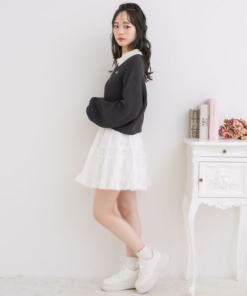 ems excite(エムズエキサイト)の「スキッパールーズNTPO(ニット/セーター・レディース・グリーン/チャコールグレー/ブラック系その他3・FREE)」の7枚目の写真