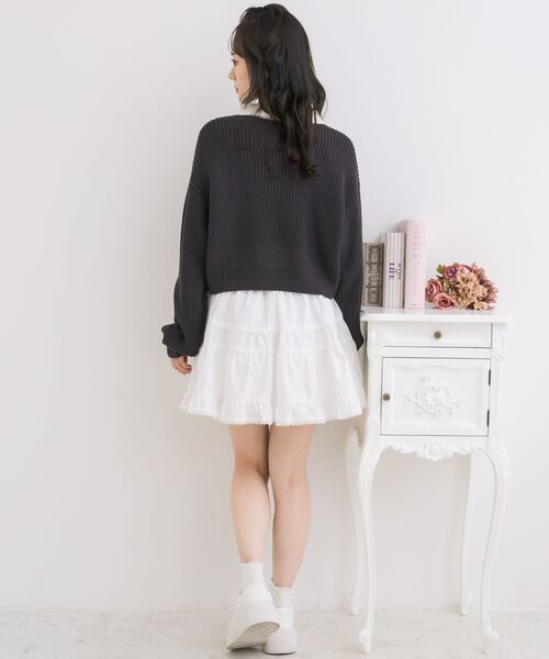 ems excite(エムズエキサイト)の「スキッパールーズNTPO(ニット/セーター・レディース・グリーン/チャコールグレー/ブラック系その他3・FREE)」の8枚目の写真