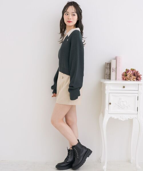 ems excite(エムズエキサイト)の「スキッパールーズNTPO(ニット/セーター・レディース・グリーン/チャコールグレー/ブラック系その他3・FREE)」の17枚目の写真