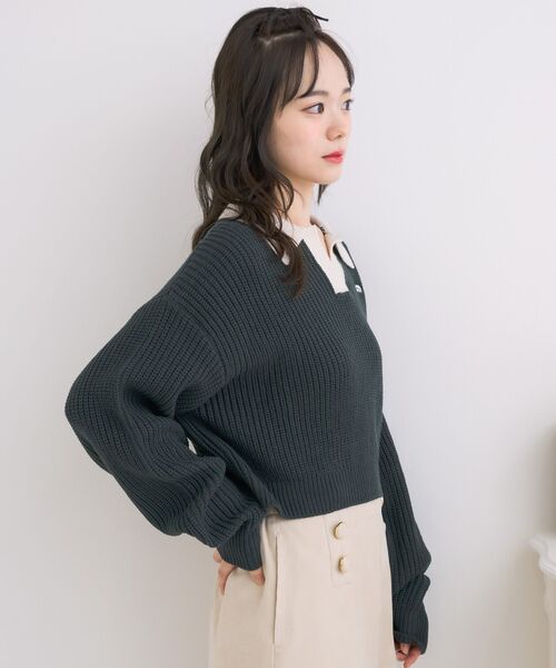 ems excite(エムズエキサイト)の「スキッパールーズNTPO(ニット/セーター・レディース・グリーン/チャコールグレー/ブラック系その他3・FREE)」の20枚目の写真