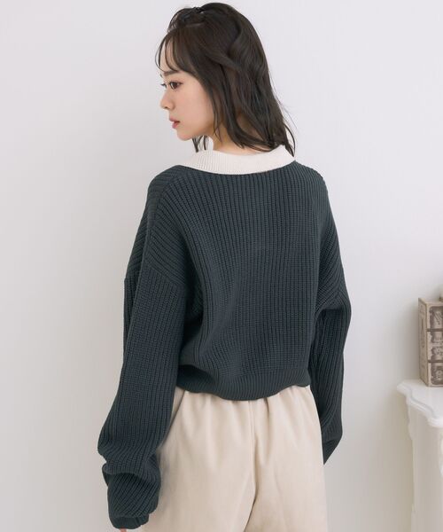 ems excite(エムズエキサイト)の「スキッパールーズNTPO(ニット/セーター・レディース・グリーン/チャコールグレー/ブラック系その他3・FREE)」の10枚目の写真