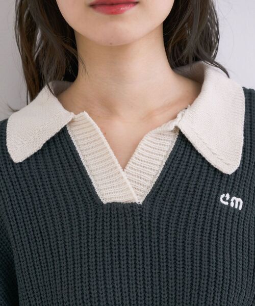 ems excite(エムズエキサイト)の「スキッパールーズNTPO(ニット/セーター・レディース・グリーン/チャコールグレー/ブラック系その他3・FREE)」の11枚目の写真