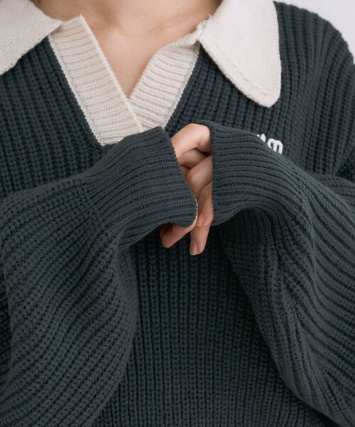 ems excite(エムズエキサイト)の「スキッパールーズNTPO(ニット/セーター・レディース・グリーン/チャコールグレー/ブラック系その他3・FREE)」の13枚目の写真