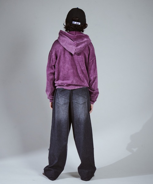 PAIRMANON STREET(ペアマノンストリート)の「【PAIRMANON STREET PLUS】【130-170サイズ】フリンジ ダブルニー デニム(デニムパンツ・キッズ・ブラック/ブルー/インディゴブルー・130/140/150/160/170)」の13枚目の写真