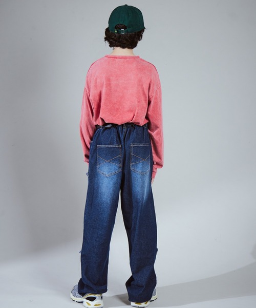 PAIRMANON STREET(ペアマノンストリート)の「【PAIRMANON STREET PLUS】【130-170サイズ】フリンジ ダブルニー デニム(デニムパンツ・キッズ・ブラック/ブルー/インディゴブルー・130/140/150/160/170)」の18枚目の写真