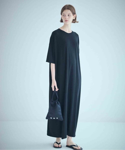 SEA(シー)の「セルロース コージーマキシドレス(ワンピース・レディース・グレー/ブラック/ホワイト・ONE SIZE)」の6枚目の写真