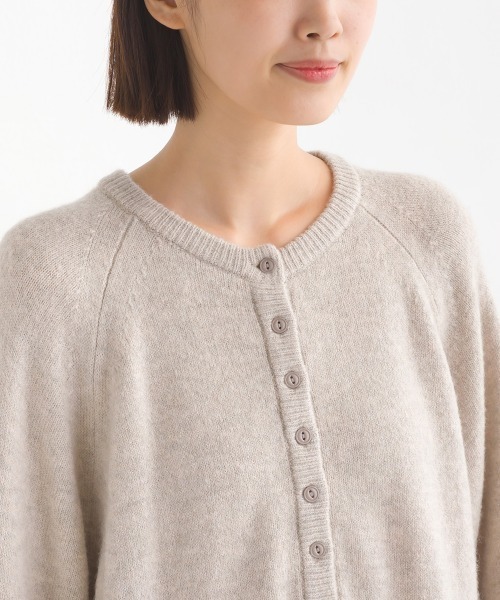 ウール混ヘンリーネックニットプルオーバー（Tシャツ/カットソー