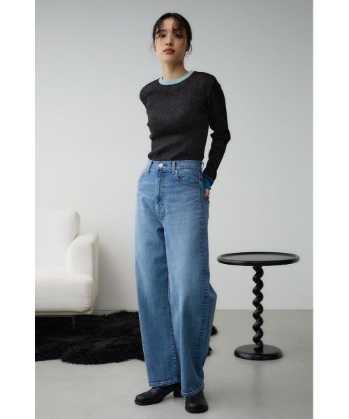 AZUL by moussy（アズールバイマウジー）の「AZUL DENIM カーブデニム（デニムパンツ・レディース・ライトブルー/グレー・SMALL/MEDIUM）」の15枚目の写真