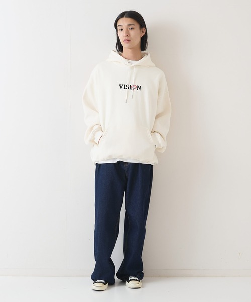 VISION STREET WEAR（ヴィジョンストリートウェア）の「【VISION STREET WEAR/ヴィジョンストリートウェア】GHOST SKATER PARKA/オーバーサイズ 裏起毛 バックプリント ロゴ ワンポイント スウェット パーカー フーディー/レディース メンズ（パーカー・メンズ・ブラック/オフホワイト・X-LARGE/LARGE/MEDIUM）」の8枚目の写真