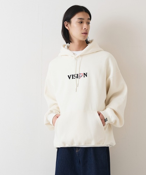 VISION STREET WEAR（ヴィジョンストリートウェア）の「【VISION STREET WEAR/ヴィジョンストリートウェア】GHOST SKATER PARKA/オーバーサイズ 裏起毛 バックプリント ロゴ ワンポイント スウェット パーカー フーディー/レディース メンズ（パーカー・メンズ・ブラック/オフホワイト・X-LARGE/LARGE/MEDIUM）」の10枚目の写真