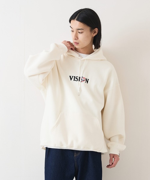 VISION STREET WEAR（ヴィジョンストリートウェア）の「【VISION STREET WEAR/ヴィジョンストリートウェア】GHOST SKATER PARKA/オーバーサイズ 裏起毛 バックプリント ロゴ ワンポイント スウェット パーカー フーディー/レディース メンズ（パーカー・メンズ・ブラック/オフホワイト・X-LARGE/LARGE/MEDIUM）」の11枚目の写真