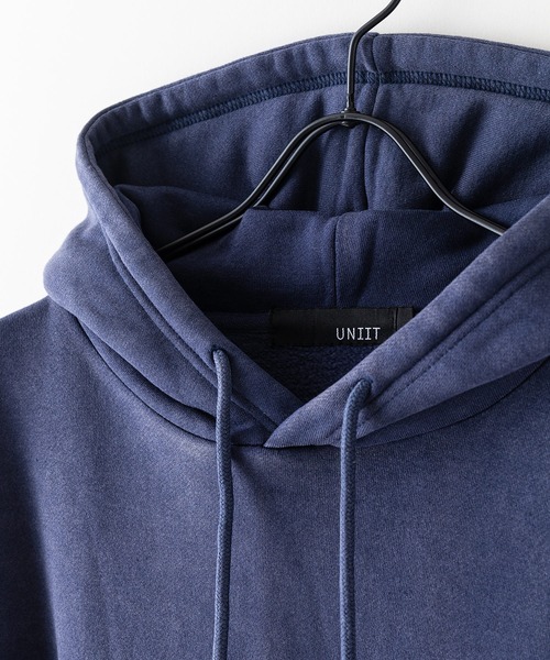 UNIIT(ユニット)の「【UNIIT/ユニット】パウダーブリーチ加工 裏起毛ビッグスウェット フーディー プルオーバーパーカー ユニセックス(パーカー・メンズ・ブラック/ネイビー/カーキ・MEDIUM/LARGE/X-LARGE)」の11枚目の写真