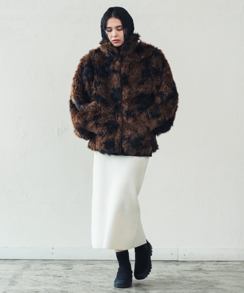 ORIENT MILLINERY(オリエント ミリナリー)の「VINTAGE LIKE COW FUR BLOUSON | ヴィンテージライク カウ柄ファー バルーンスリーブブルゾン(ブルゾン・レディース・ブラウン/アイボリー・FREE)」の17枚目の写真