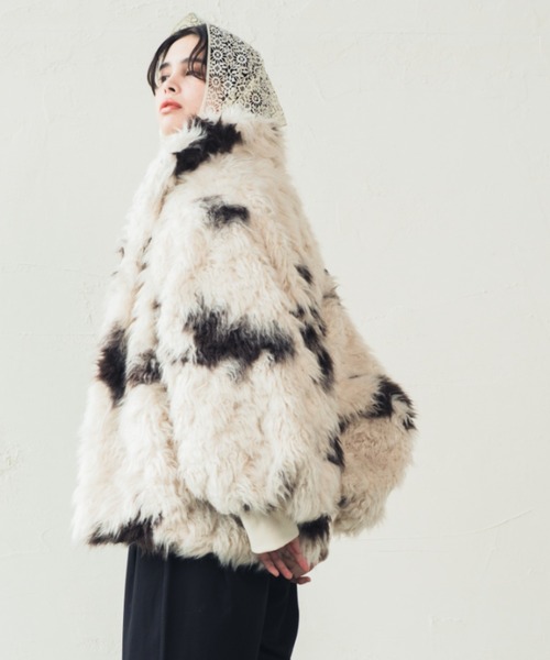 ORIENT MILLINERY(オリエント ミリナリー)の「VINTAGE LIKE COW FUR BLOUSON | ヴィンテージライク カウ柄ファー バルーンスリーブブルゾン(ブルゾン・レディース・ブラウン/アイボリー・FREE)」の20枚目の写真