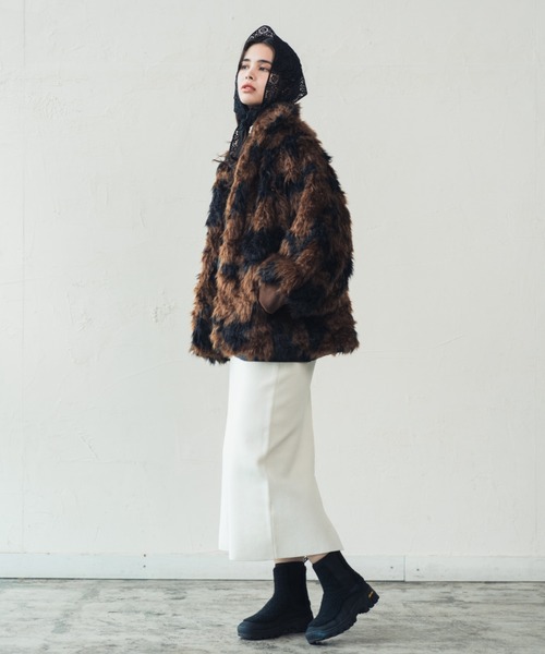 ORIENT MILLINERY(オリエント ミリナリー)の「VINTAGE LIKE COW FUR BLOUSON | ヴィンテージライク カウ柄ファー バルーンスリーブブルゾン(ブルゾン・レディース・ブラウン/アイボリー・FREE)」の15枚目の写真